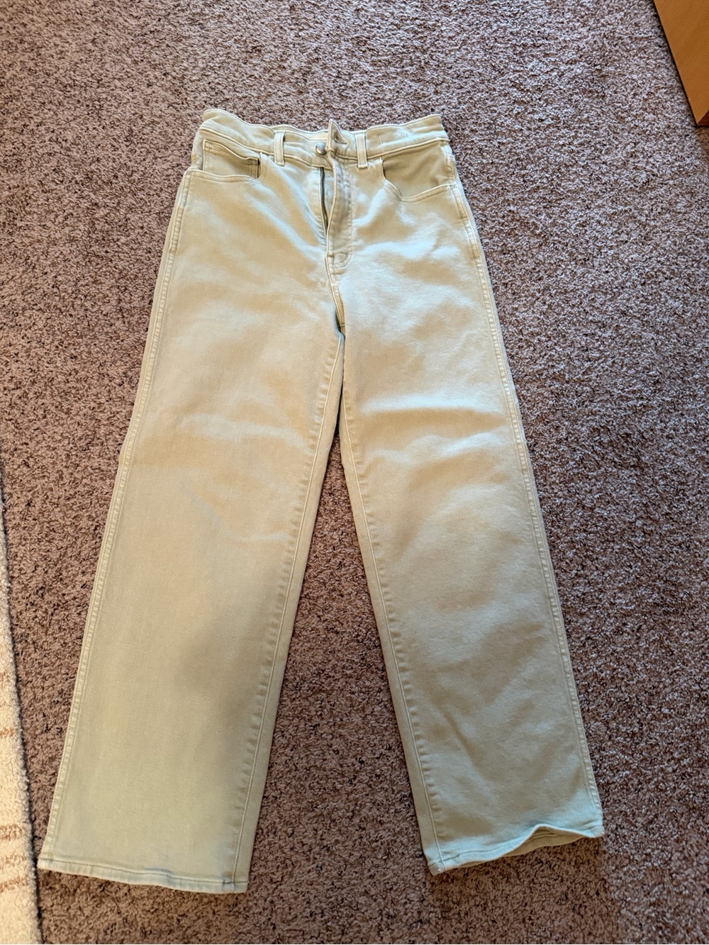 Madewell High-Rise Straight Leg Women Jeans in Light Sage